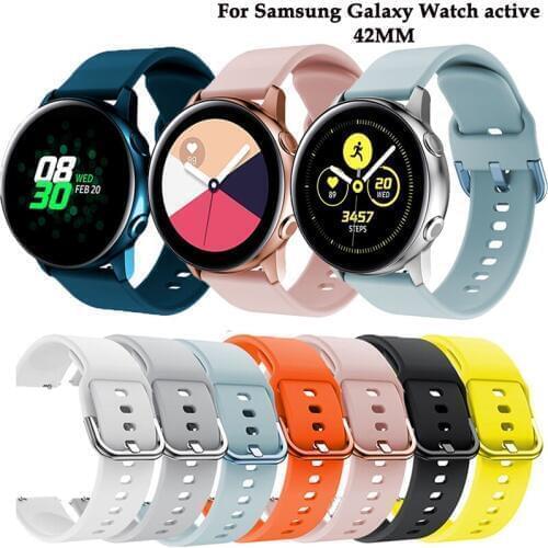 20mm Soft Silicone Strap for Samsung Galaxy Watch 42mm 46mm Active 2 Gear S2 S3 Band Bracelet Watchband for Huawei Watch2 /2 Pro