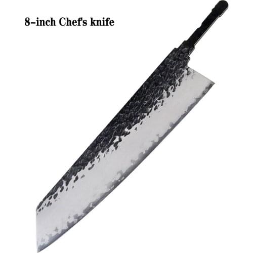 Batch DIY hand-forged professional kitchen knife 9Cr18MOV steel core three-layer steel Japanese-style 8 inch chefs knife blank