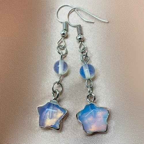 New Elegant Opal Star Drop Dangle Earrings for Wedding Women Ear Jewelry Natural Stone Statement Earrings Party Gifts Wholesale