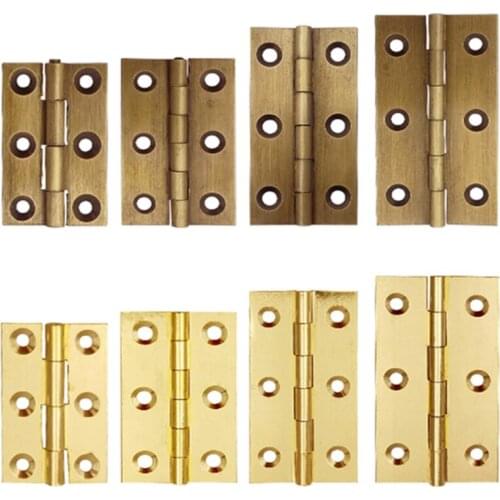 2Pcs Brass New Door Hinges 1/1.5/2/2.5/3 inch Furniture Cabinet Drawer Door Butt Hinge for Jewelry Wooden Box Furniture Hardware