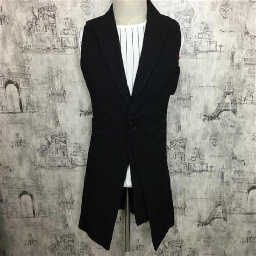 New Korean version sleeveless suit vest summer youth fashion mens long style jacket hairstylist trim jacket vest. S-6XL