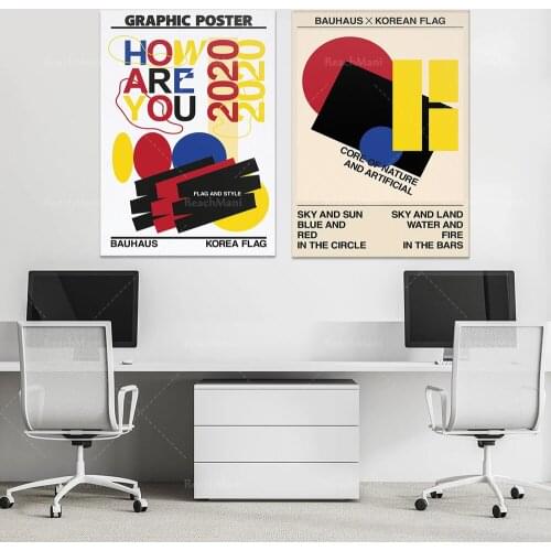 Avant-garde style posters, Bauhaus style colors, modern home decoration prints wall art canvas living room decoration unique gif