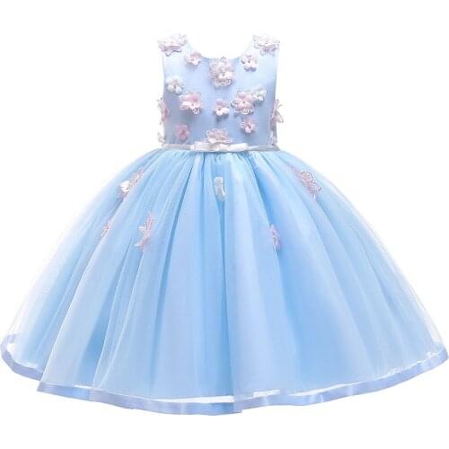 Gift Kids Dress for Girls Wedding Tulle Lace Girl Dress Elegant Princess Party Pageant Formal Gown For Teen Children Dress
