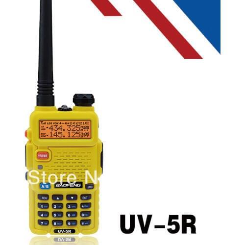 BAOFENG UV 5R Yellow Color Dual Band Two-way Radio Free Earpiece Baofeng UV-5R walkie talkie UV5R portable ham radio for car