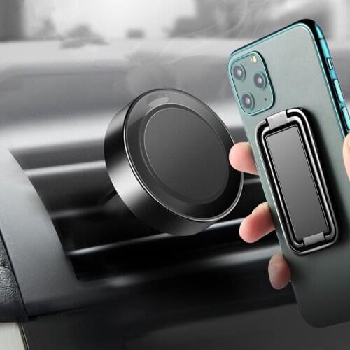 32CB Swivel Phone Stand Metal Back Doube-Rings Foldable Grip Stand Magnetic Car Phone