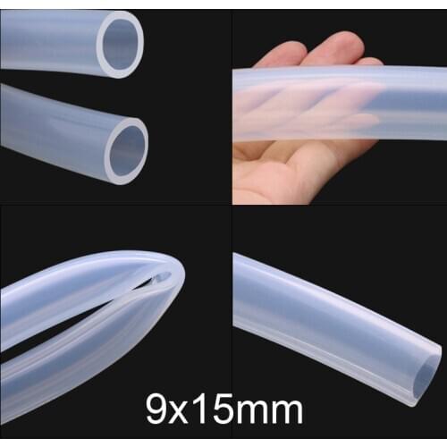 9x15mm 9mm id 15mm od Transparent silica gel hose food grade avirulent clear silicone tube FDA tasteless silicon tubing