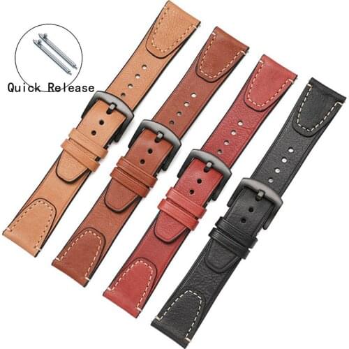 20mm 22mm Soft Genuine Leather Strap For Samsung Galaxy Watch 46mm 42mm Gear S3 Frontier Classic Quick Release Watchband
