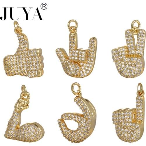 JUYA Luxury Gesture Necklaces Charms Pendants For Jewelry Making Cubic Zoirconia Necklack Pendant Handmade Jewelry Accessories