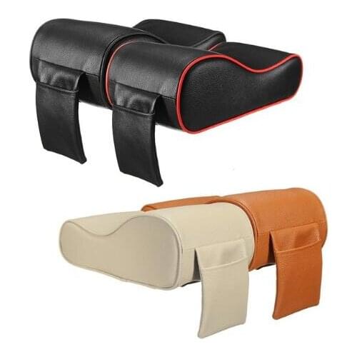 Luxury PU Leather Car SUV Center Box Armrest Cushion Console Soft Pad Cushion Cover Mat Memory Foam Rest Pillow Armrest Supports