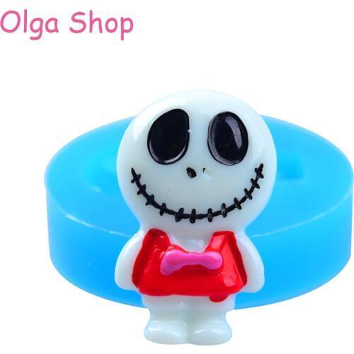 PYL325 32.1mm Halloween Skull / Skeleton Silicone Mold - Fondant, Sugarcraft, DIY Handmade, Resin, Chocolate, Candle, Food Safe