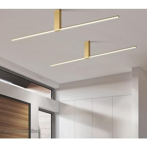 Nordic Simple Strip Led Ceiling Lamp Modern Minimalism Creative Corridor Restaurant Celling Light Bedroom Clothing Store Fixture