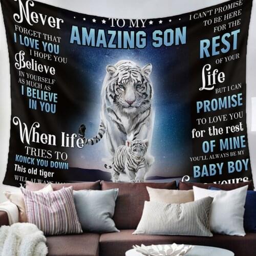 Tiger Gift For Son Tapestry Bedroom Home Decoration Wall Blanket Tapestry Bedroom Wall Hanging Yoga Mat
