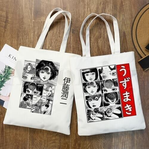 Manga Junji Ito Shintaro Kago Weeaboo Otaku Handbags Shoulder Bags Casual Shopping Girls Handbag Women Elegant Canvas Bag