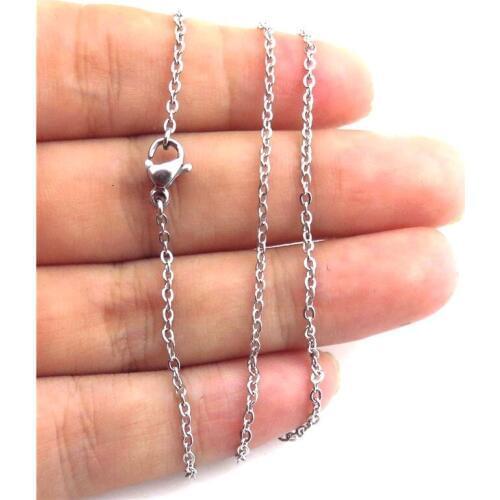 1.5mm Fashion Necklace Stainless Steel Chains Simple Rolo Link Chain Necklace Jewelry Making 16'' 20'' 24'' 28'' 32'' 35