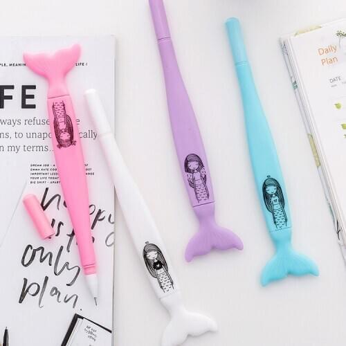 1PCS New Cartoon Mermaid Tail Gel Pen Student Stationery Novelty Gift School Material Lovely Office Supplies