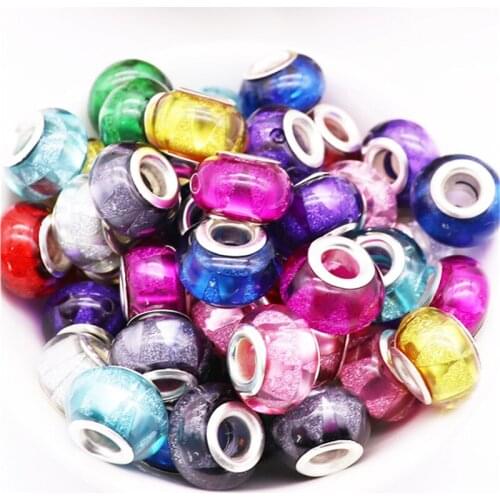 10Pcs Wholesale Colorful Beads Bulk Fit Pandora Bracelet DIY Chain Pendants Charms for Jewelry Making Craft for Women Girl Men