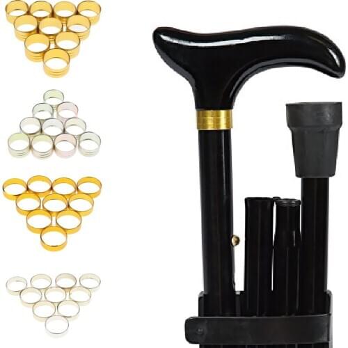 10 Pieces Aluminum Alloy Collars for Walking Stick Making