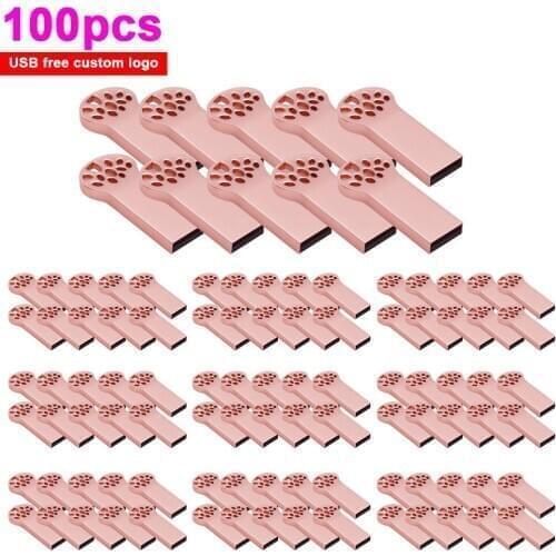 100pcs/lot pendrive 16GB 32G 64G custom logo 128GB usb memory pen drive usb2.0 flash drive pen usb flash stick Gifts For wedding