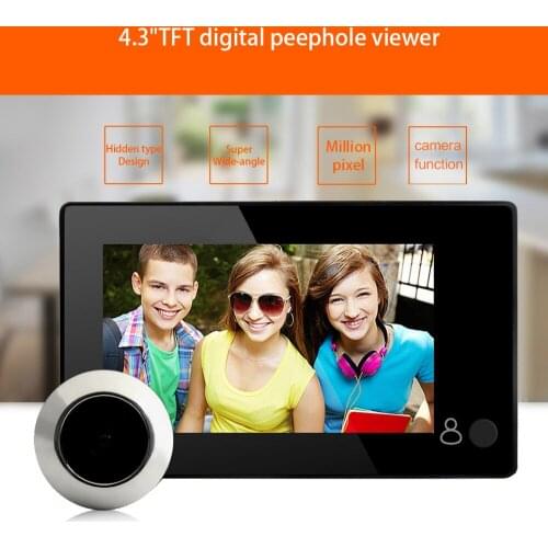 1080P HD 4.3 Inch Peephole Doorbell Viewer Color Screen Digital Wide Angle DOOR Camera Monitor Video Camera Peephole Monitor