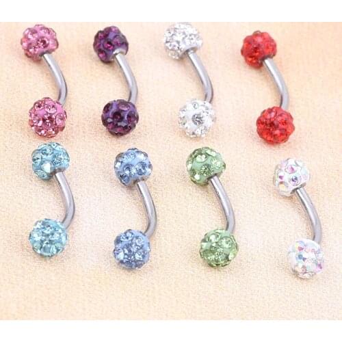 16g gauge 30pcs 6/8/10mm Eyebrow Piercing Rings Bar Tragus Curved Barbell Lot Tragus Earring Helix Bar Body Jewelry
