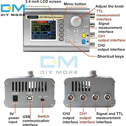 2.4 Inch LCD Screen Function Signal Generator JDS2900-40M 40Mhz Dual Channel Frequency Meter Wave Arbitrary Waveform Generator