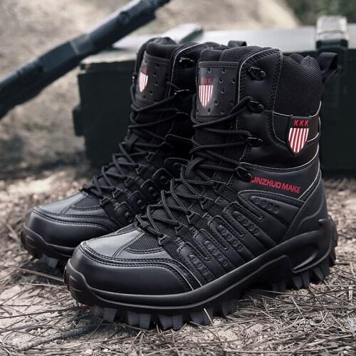 2021 Winter Military Boots Mens Special Forces High-Top Leather Waterproof Desert Combat Boots And Ankle Boots Safety Work Shoe