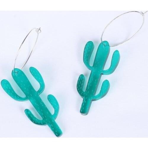 Acrylic Cactus Earrings For Women Brincos Women Statement Dangle Earring Fashion Minimalist Jewelry Boucle D Oreille