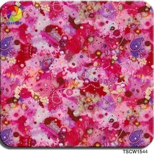 Free shipping TSAUTOP Size 0.5m holographic water transfer printing film 3d WDF1544