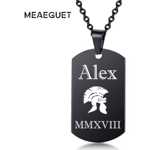 Mens Custom Necklace Dog Tags Customized Pendant Stainless Steel Army Tag Personalized Chain Military Accessories