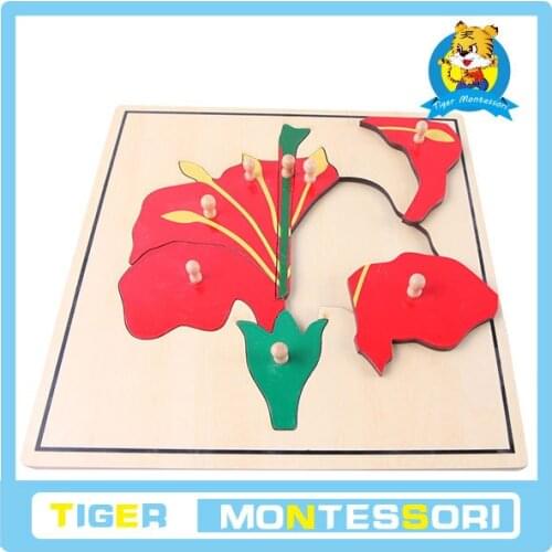 Flower Puzzle wholesale professional montessori material wooden educational toy botany puzzle