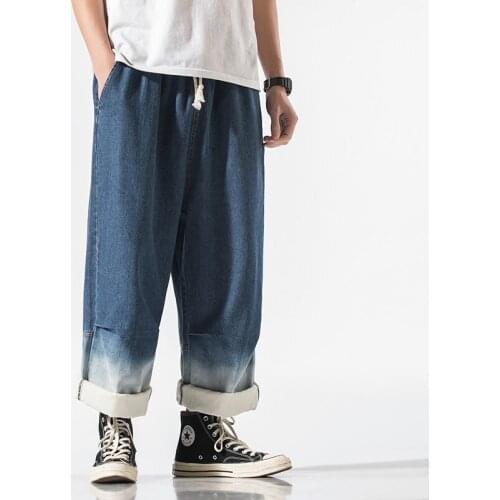 New Korean Wide Leg Jeans Men Fashion Casual Vintage Jeans 2021 Loose Streetwear Hip-Hop Woman Denim Trousers Large Size M-5XL