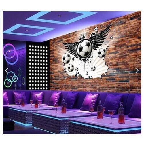 Customized 3d photo wallpaper 3d wall mural wallpaper 3 d football tooling background wall living room decoration