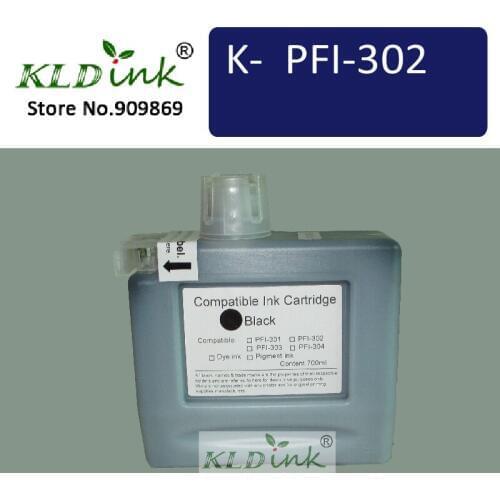 KLDINK - PFI-302BK Black Ink Cartridge ( PFI302 2216B001 Ink) for imagePROGRAF ipf9000S printer