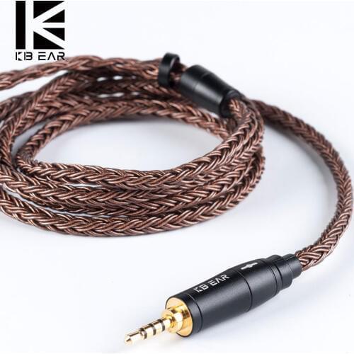 KBEAR 16 Core Upgraded Pure Copper Cable 2.5/3.5/4.4MM With MMCX/2pin/QDC Connector For KZ ZS10 ZSN Pro AS12 AS16 ZSX CCA C10