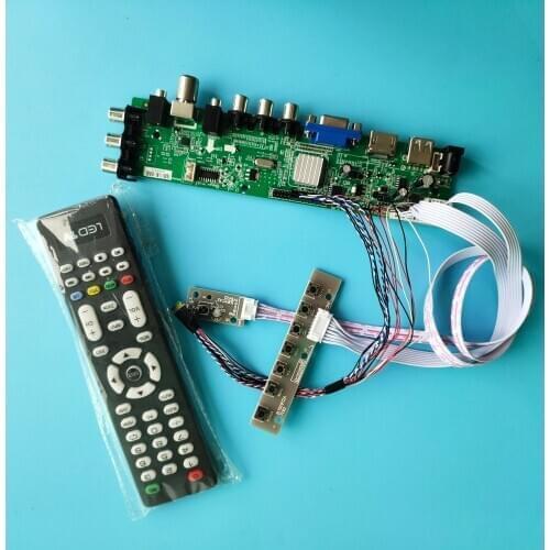 Kit For LTN140AT07-F01/LTN140AT07-B01 LED USB VGA TV digital 40pin Signal controller board DVB-T DVB-T2 1366X768 HDMI AV remote