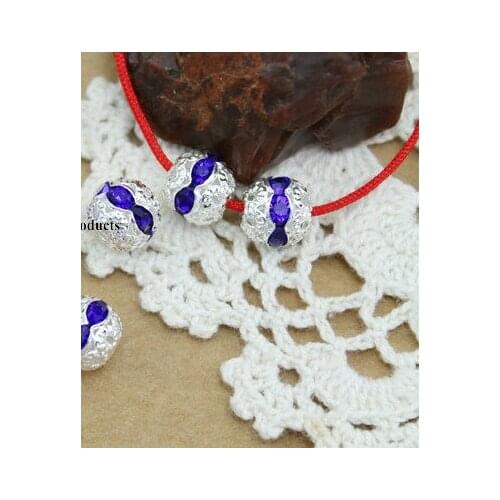 10pcs/lot 8mm round diamond Loose Bead Spacer Beads Connectors for DIY Jewelry Making bracelet cv5hd