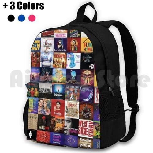 Musicals Collage Outdoor Hiking Backpack Riding Climbing Sports Bag Broadway Theatre Musicals