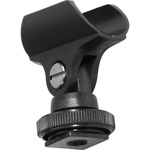 Mini Hot Shoe Mount Microphone Clip Stand Bracket Fit Interview Shotgun Mic