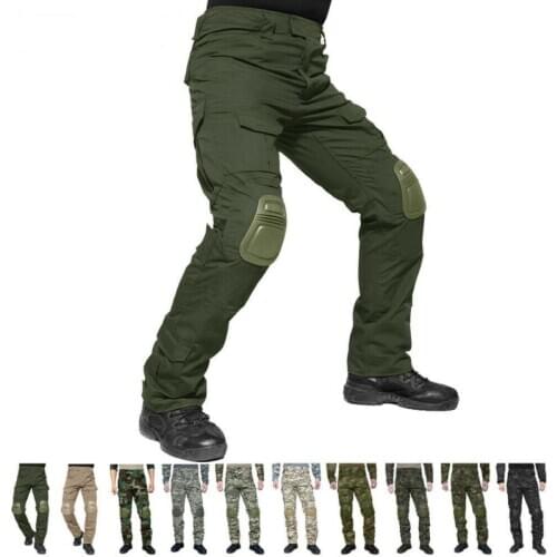 Men Tactical Army Combat Kneecap Pants Military Camouflage Trouser Kneelet