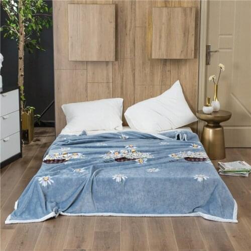 Flower Soft Warm Coral Fleece Blanket Sheet Bedspread Sofa Plaid Light Thin Mechanical Wash Flannel Blankets SSXML