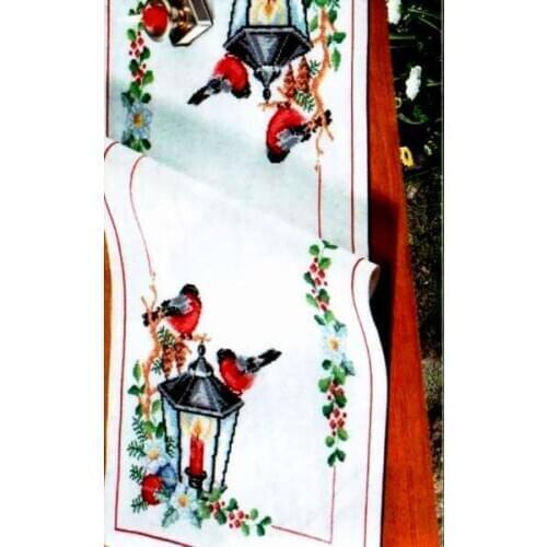 3TH Top Quality lovely counted cross stitch kit table cloth tablecloth brid candle flowers placemat