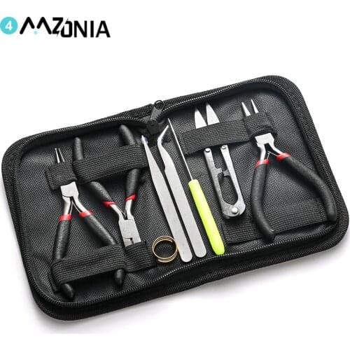 8pcs/set Jewelry Making Tools Kit Diagonal Pliers Scissors Beaded Tweezers Jewelry Convenient Set For Diy Handmade Set