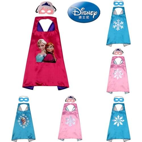 Disney Elsa Princess Cloak with Mask Girl Superhero Boy Birthday Christmas Party Halloween Costume Frozen Princess Anime Cosplay