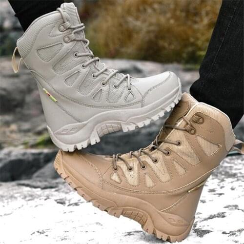 New Autumn Winter Military Boots Outdoor Male Hiking Boots Men Special Force Desert Tactical Combat Ankle Boots Men Work Boots