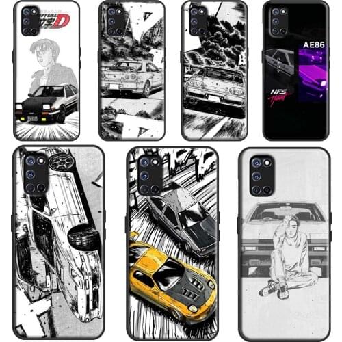 Initial D Phone Case For OPPO Find X2 X3 Pro A1K A15 A3S A5S A52 A72 A83 A91 A93 A31 A53 A5 A9 2020