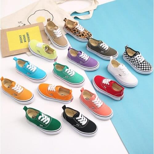 Boys and girls autumn and spring canvas shoes 2021 low-cut leisure one-step childrens canvas shoes baby cute leopard shoes