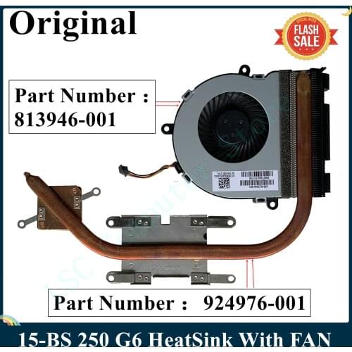 LSC For HP 15-BS 250 G6 Laptop Cooler Radiator HeatSink With FAN 924976-001 813946-001 DA28000GAR0 100% Tested Fast Ship
