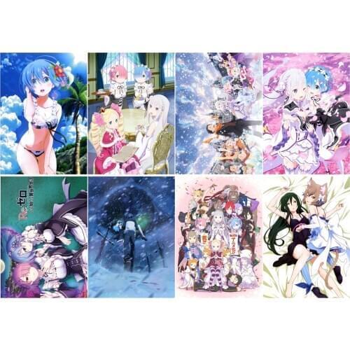 Re Zero kara Hajimeru Isekai Seikatsu Polypropylene A3 8 pieces Posters wall poster PPP025