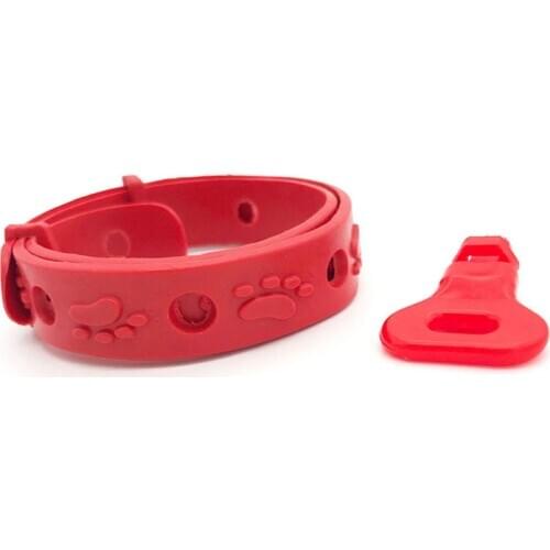 Dog Neck Strap Anti Flea Mite Acari Tick Remedy Pet Collar Red Adjustable Outdoor Pet Protection Accessories