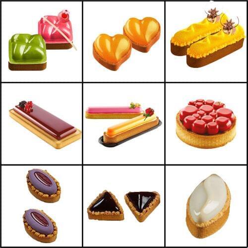 Silicone Cake Molds Suit Egg Tart Ring Decorating Tools Chocolate Mousse Dessert Moulds Pastry Tray Bakeware Baking